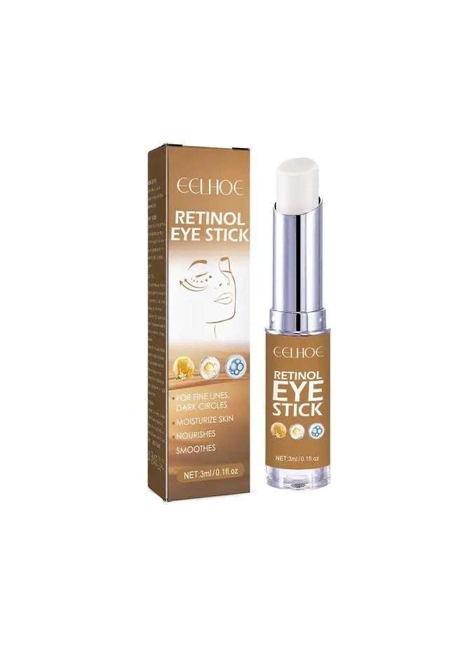 3ml Intensive Revitalizing Retinol Eye Cream Stick - Hydrates, Firms, and Smooths Fine Lines for Radiant, Youthful-Looking Eyes - Hypoallergenic, Collagen-Boosting, and Hyaluronic Acid-Infused for All Skin Types