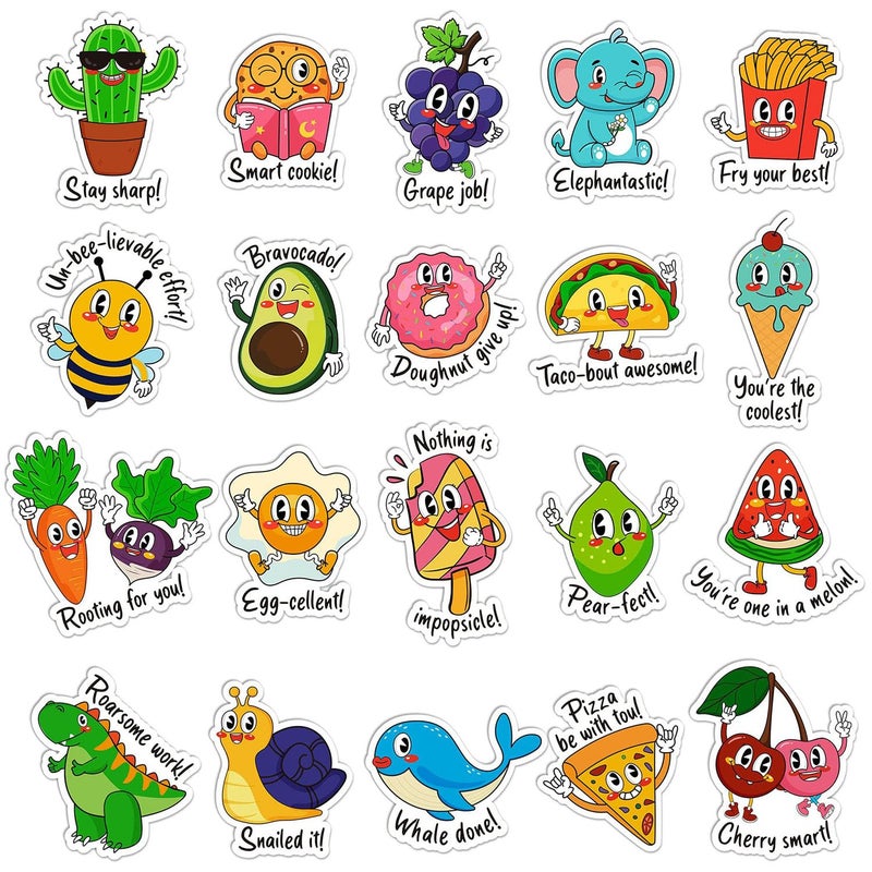 ZhildChen 800PCS Punny Teacher Rewards Sticker for Students Positive Encouragement Stickers for Home School Supplies Motivational Class Rewards Incentive Stickers Adorable Cute Incentive Stickers (Style A) - Image 1
