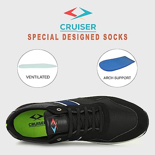 Cruiser Men's Pace-1 Black Sneakers_8 UK (2502-3) - Image 4