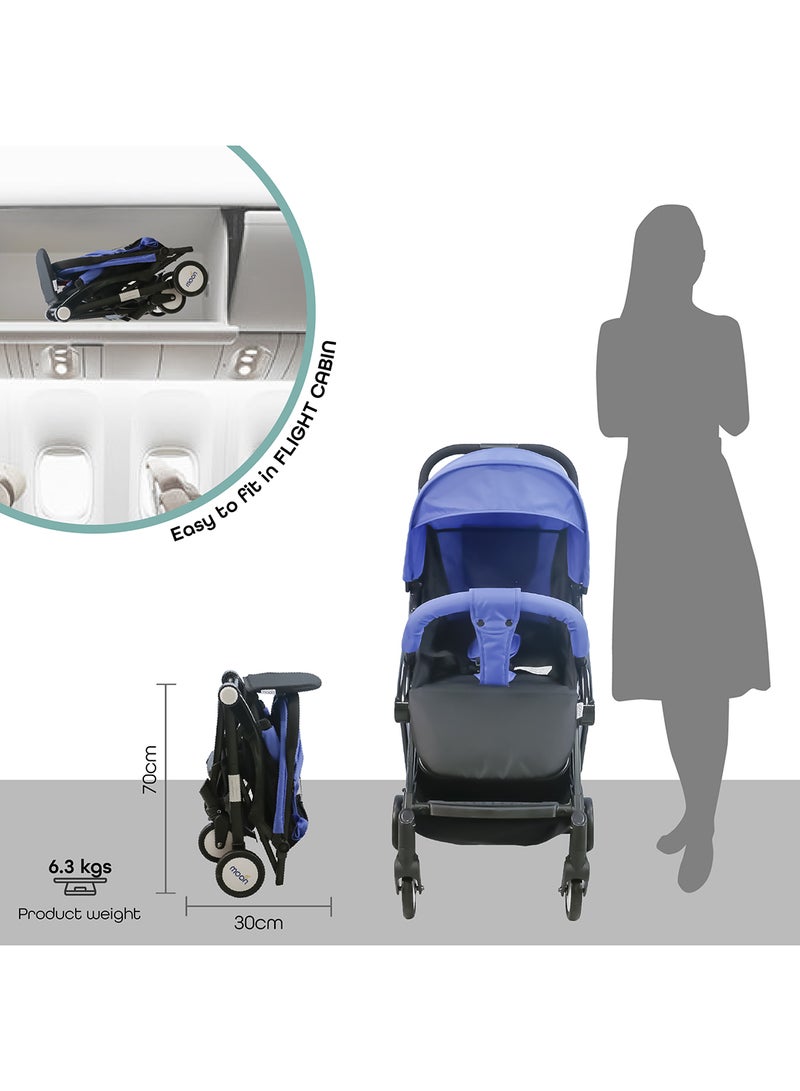 Moon Compact Stroller – Fold, Cabin-Approved, Air Travel Friendly, Lightweight, Easy Carry, for 0–3Y (0–18kg) – Cyan Blue - Image 5