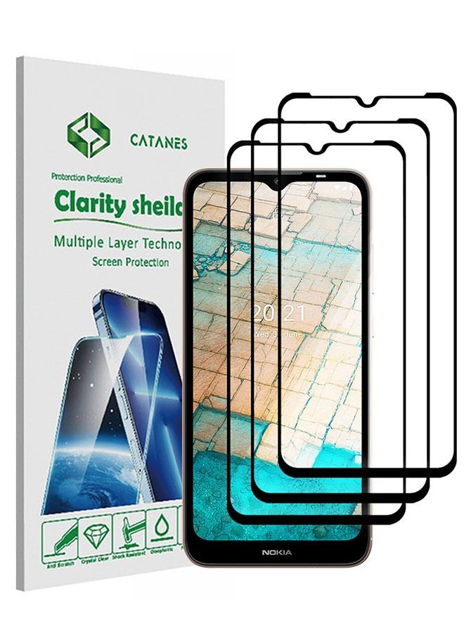 CATANES 3 Pack For Nokia C20 Tempered Glass Screen Protector Full Glue Back - Image 1