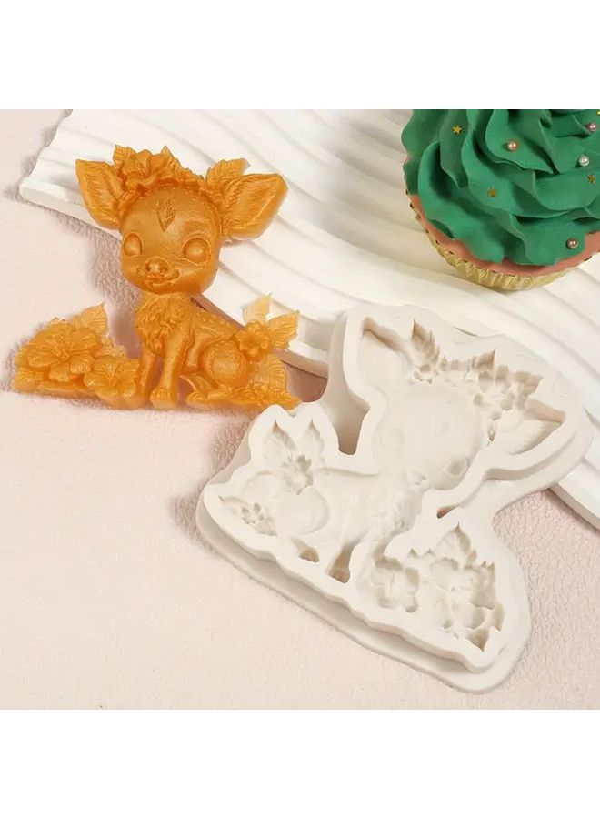 Deer Cake Decorating Fondant Mold Y91 Animal Candy Silicone Mold For Baking Crafts - Image 1