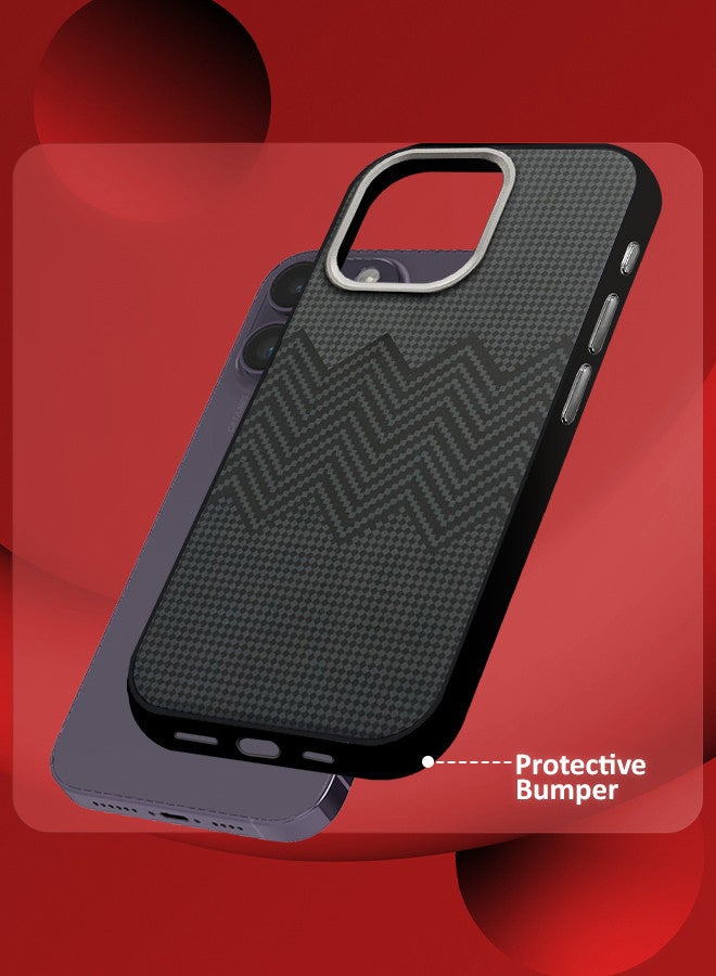 CATANES [for iPhone 14 Pro Max] Case Carbon Fiber Made Slim & Light Shockproof Phone Cover Grade Protection - Image 2
