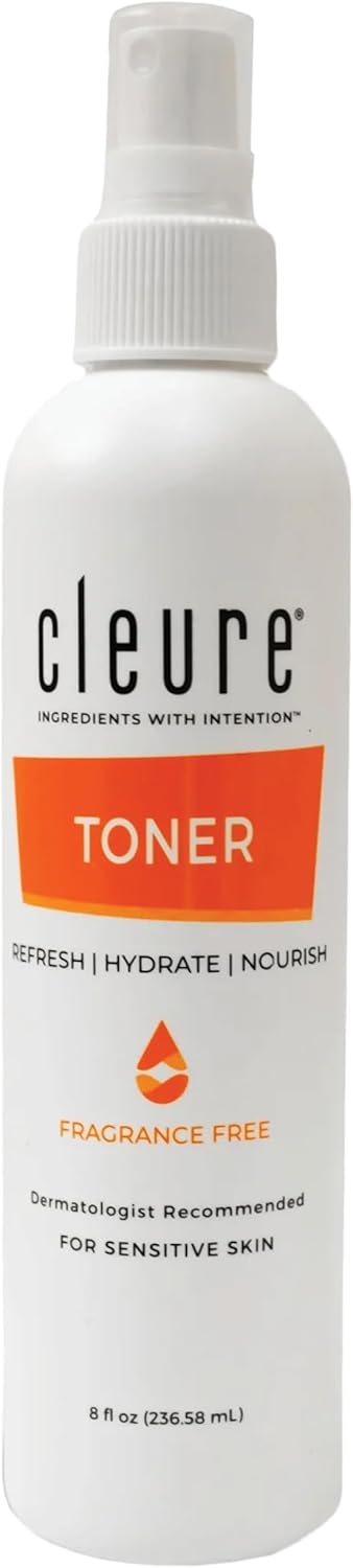 Cleure Alcohol Free Toner for Sensitive Skin - Balancing pH Toner for Face - Paraben, Salicylate, & Fragrance Free (8 oz, Pack of 1)