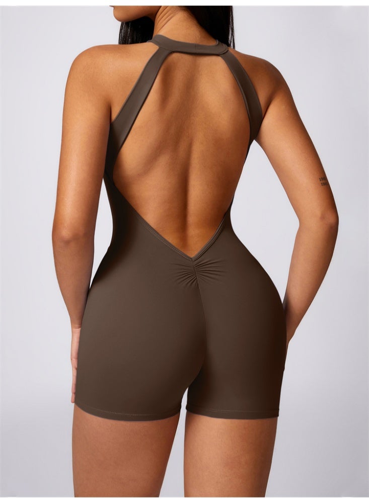 general Zipper Gym Jumpsuit Women Backless Sport Bodysuit Workout Jumpsuits Fitness Clothes Sportwear - Image 2