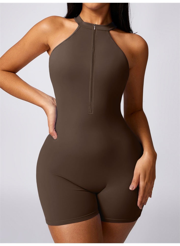 general Zipper Gym Jumpsuit Women Backless Sport Bodysuit Workout Jumpsuits Fitness Clothes Sportwear - Image 1