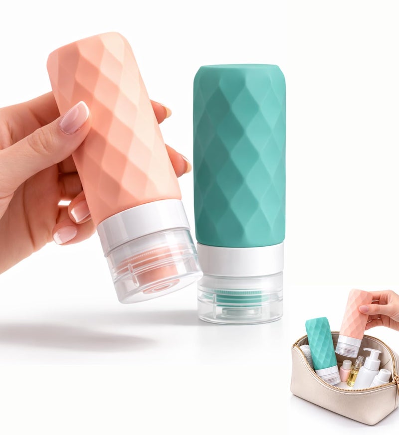 INSIME Silicone travel bottles for toiletries | Refillable travel containers for toiletries makeup shampoo container | Leak Proof Travel Size Toiletry bottles for travelling | Travel essentials kit - Image 1