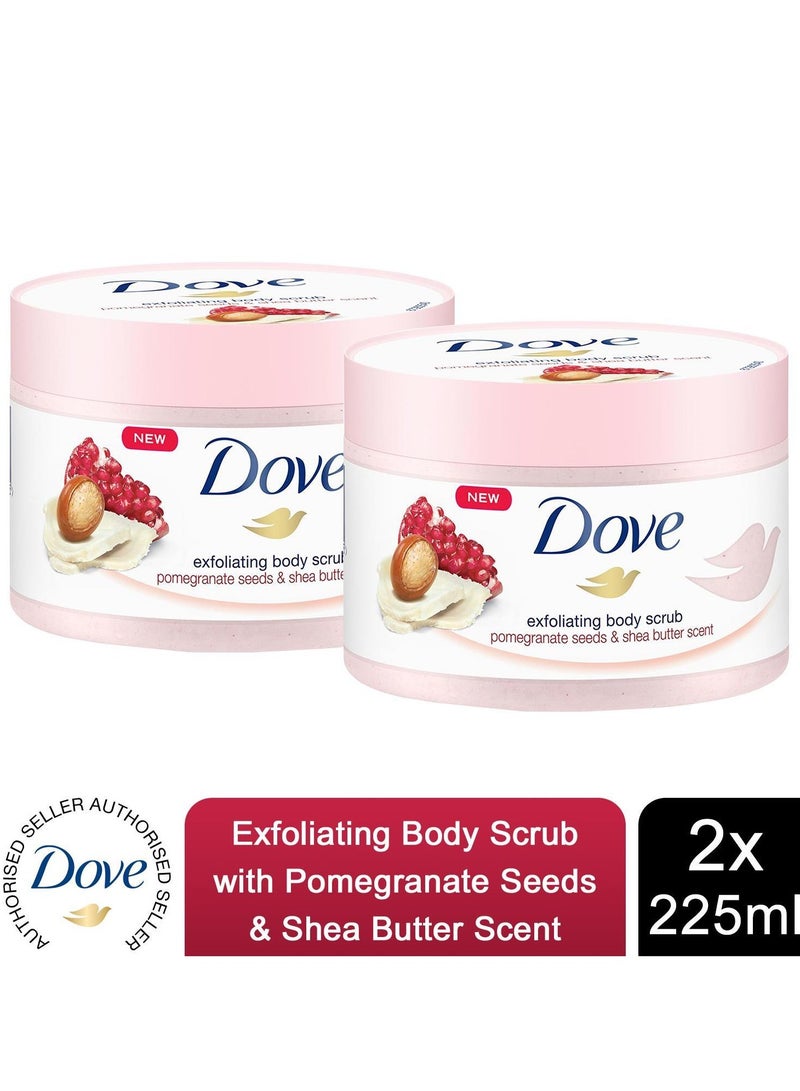 دوف مقشر الجسم دوف برائحة الرمان وزبدة الشيا، مع ربع كريم مرطب، ٢٢٥ مل، قطعتان - Image 1