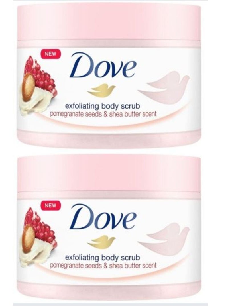 دوف مقشر الجسم دوف برائحة الرمان وزبدة الشيا، مع ربع كريم مرطب، ٢٢٥ مل، قطعتان - Image 2