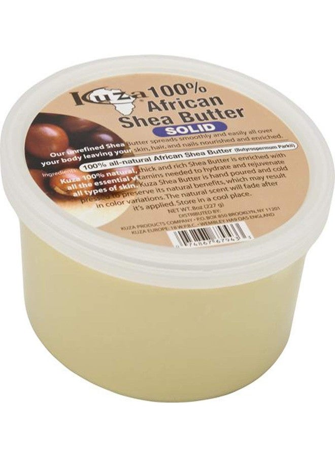 Kuza زبدة الشيا الأفريقية 100% من كوزا - صلبة، بيضاء - للبشرة والشعر والأظافر، 8 أونصات - Image 2