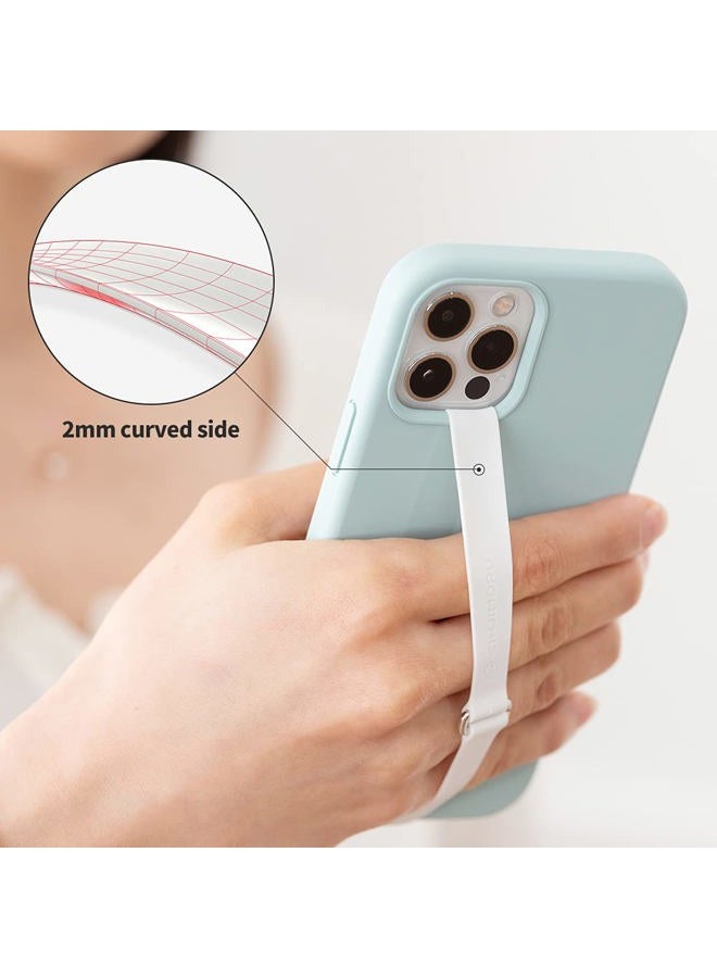 Sinjimoru Stretching Silicone Phone Strap as Cell Phone Grip Holder, Reusable Slim Cell Phone Holder for Hand with Clip for Galaxy & iPhone Case. Sinji Finger Strap Clip Black 210 - Image 3