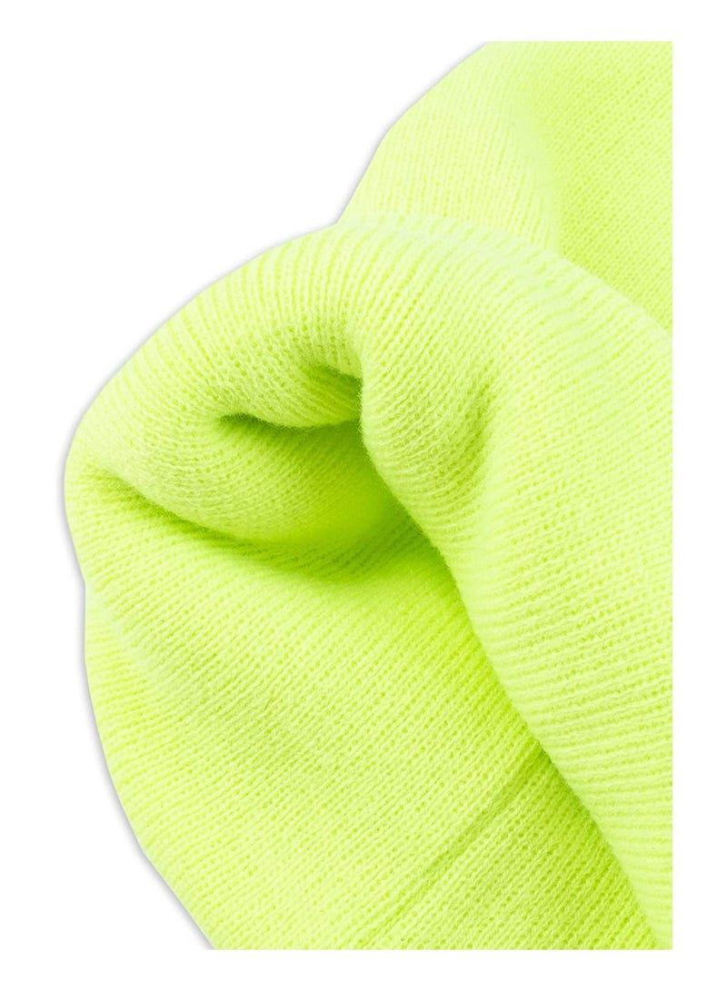 Levi's Levi's Classic Warm Winter Knit Beanie Hat Cap Fleece Lined for Men and Women Beanie Hat, Neon Yellow Solid, One Size  - Image 5