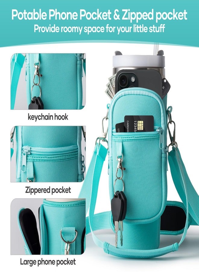 linmaya Water Bottle Carrier Bag with Phone Pocket for Stanley Cup 40/30oz,Insulated Neoprene Water Bottle Holder Cross-boday Bag with Adjustable Shoulder & Handheld Strap Stanley Cup Accessories - Image 3