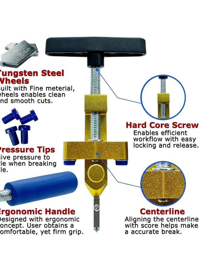 2 In 1 Manual Tile Cutter With Diamond Blade Safety Lock 1 Set - Image 5