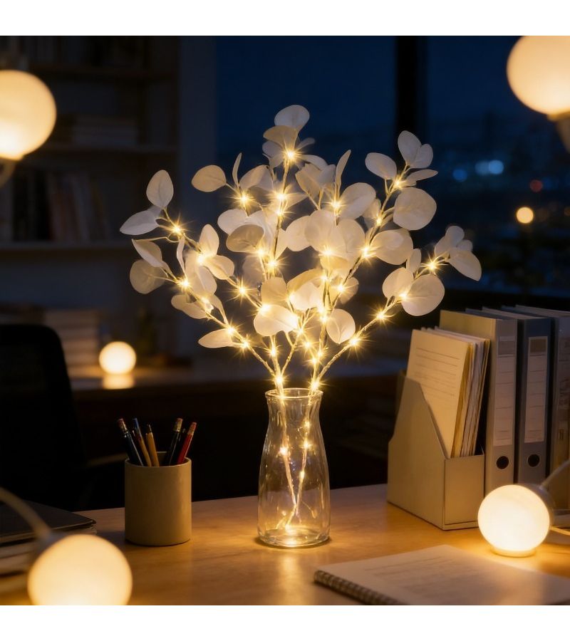 White Apple Leaf LED String Lights 20pcs Warm Multi Scene Decor - Image 5