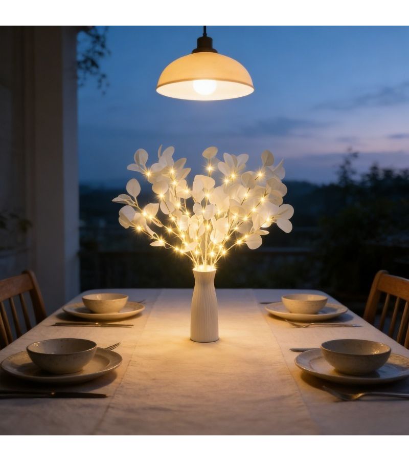 White Apple Leaf LED String Lights 20pcs Warm Multi Scene Decor - Image 4