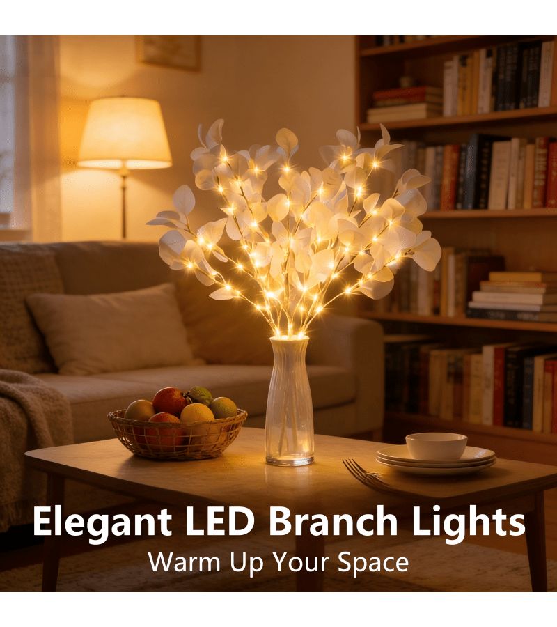 White Apple Leaf LED String Lights 20pcs Warm Multi Scene Decor - Image 1