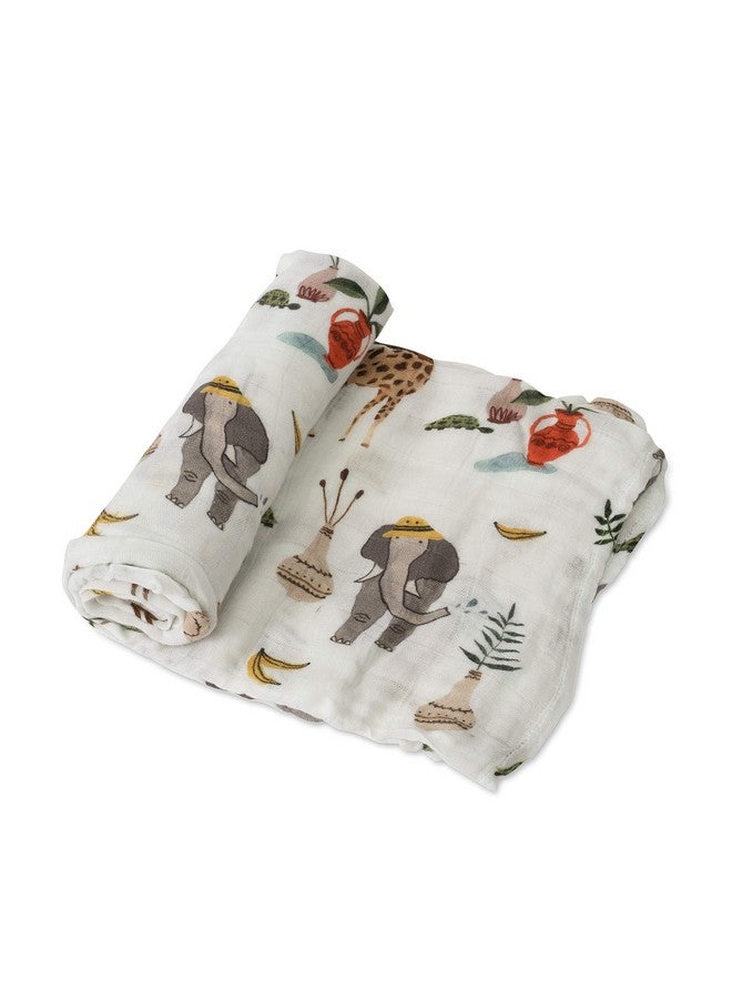 Little Unicorn - SafariSocial Deluxe Swaddle | Single | 100% Rayon Muslin from Bamboo | Super Soft | Newborns and Infants | Large 47” x 47” | Machine Washable - Image 1