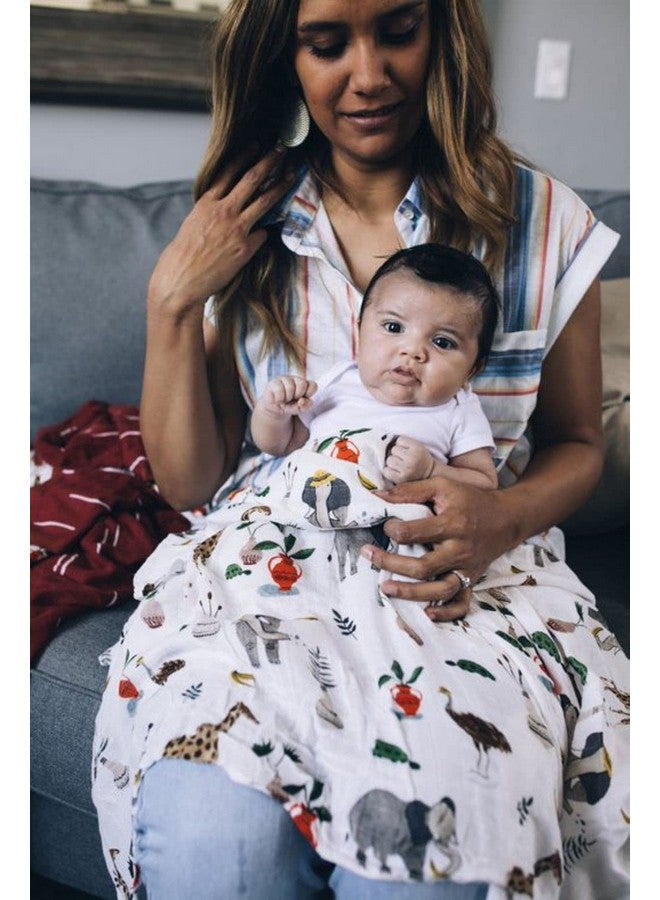 Little Unicorn - SafariSocial Deluxe Swaddle | Single | 100% Rayon Muslin from Bamboo | Super Soft | Newborns and Infants | Large 47” x 47” | Machine Washable - Image 2