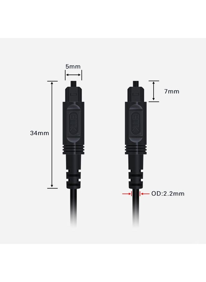 BURAQ - 20m EMK OD2.2mm Digital Audio Optical Fiber Cable Plastic Speaker Balance Cable(Silver Grey) - Image 1