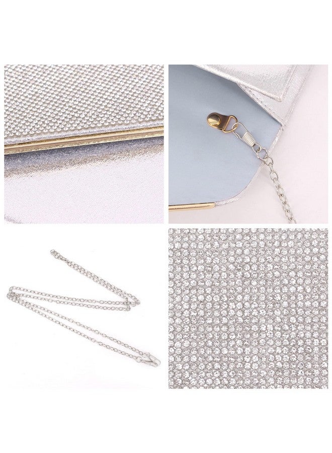 Naimo Elegant Satin Evening Bag Rhinestone Clutch Purses Metal Binding Flap Envelope Handbag Wedding Party Clutches - Image 4