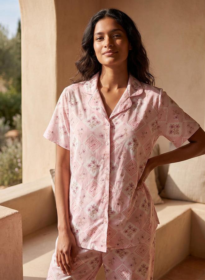 Splash FAV Pyjama Set Button-Down Shirt & Trousers Viscose - Image 4