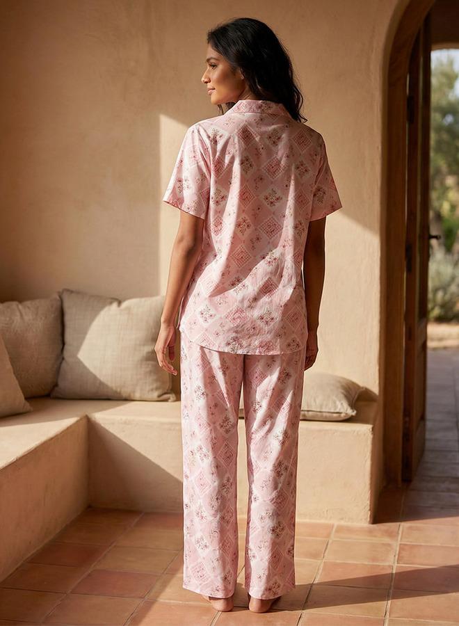 Splash FAV Pyjama Set Button-Down Shirt & Trousers Viscose - Image 3