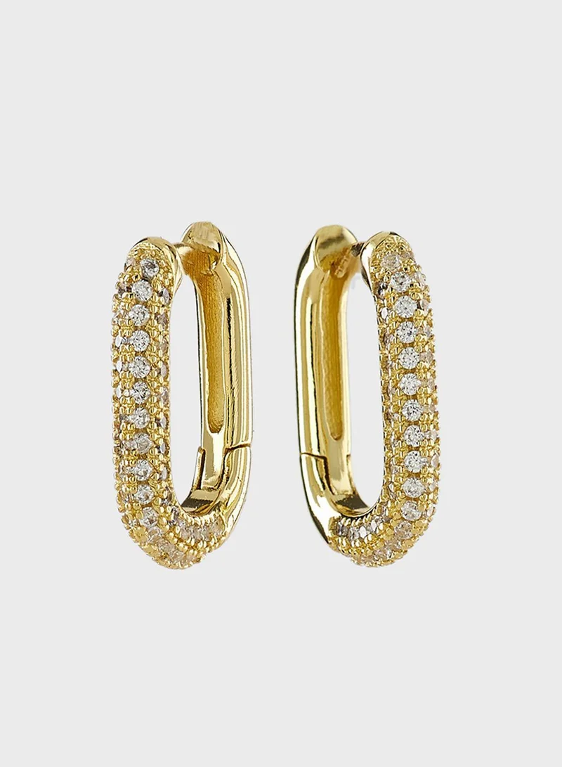LUV AJ Pave Chain Cuff Earrings