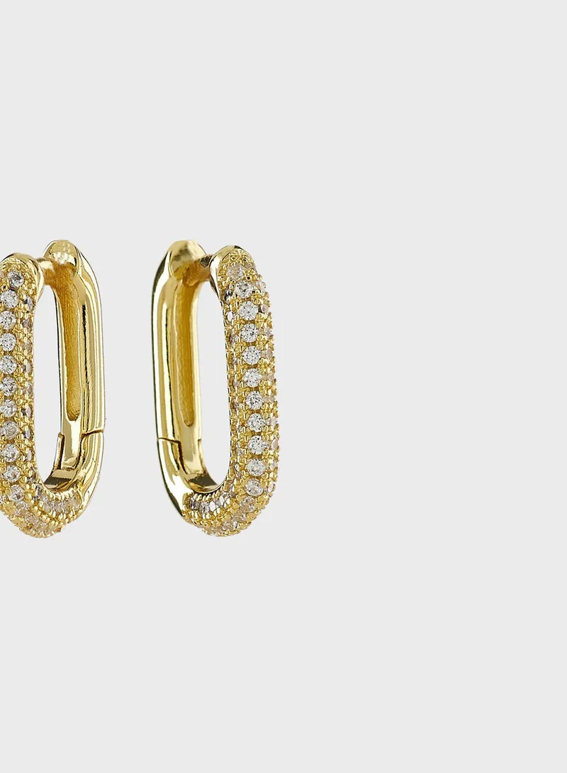 LUV AJ Pave Chain Cuff Earrings