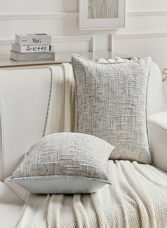 FUTEI Grey Decorative Throw Pillow Covers 18x18 Inch Set of 2,Soft Chenille Tweed Textured Cushion Case,Modern Home Decor for Couch Bed Living Room - Image 4