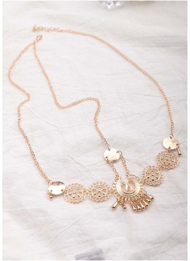 Missgrace - HMetal Chain Jewelry Headband Head Hair Band Tassels Pearl - Image 1
