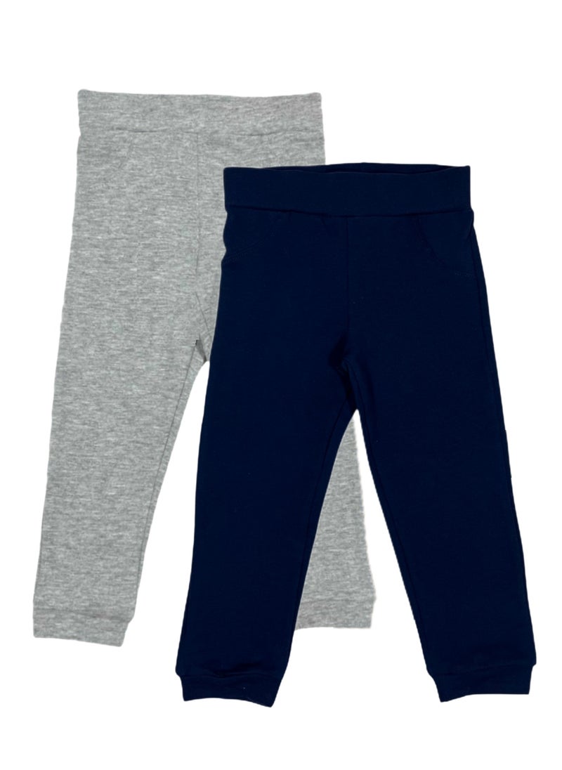Baby Co. Navy & Grey Slim Baby Sweatpants (2 Pack)  - Image 1