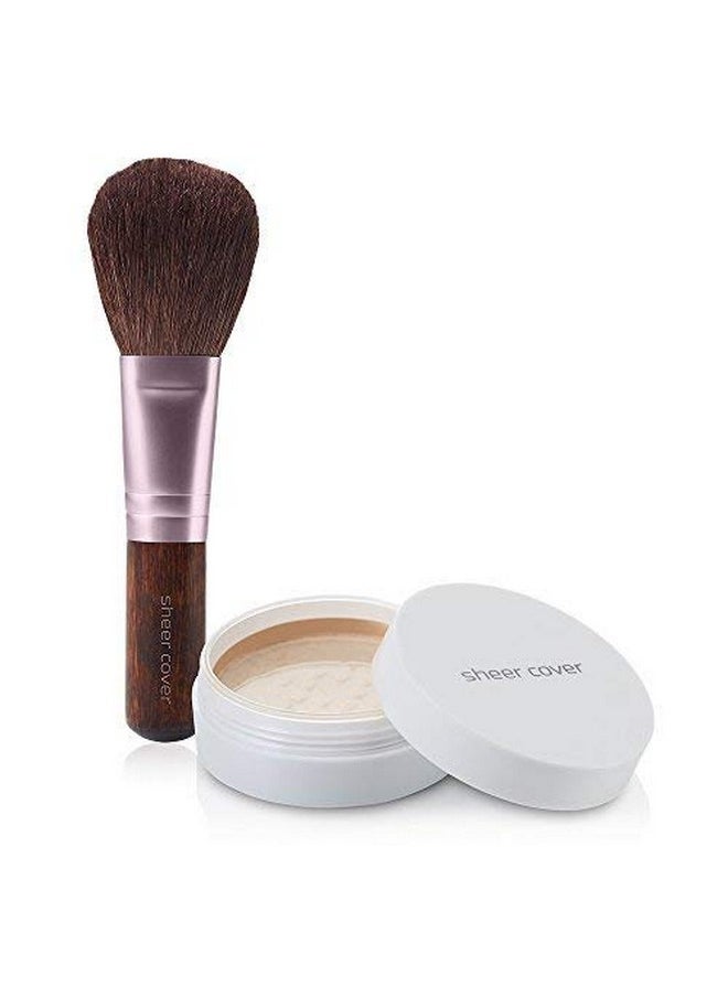 SHEER COVER - Sheer Cover Perfect Shade - Mineral Foundation Makeup Kit w Free Foundation Brush - Medium Shade - Foundation Powder Makeup and Mineral Makeup, Best Full Coverage Foundation 4 Grams - Image 1