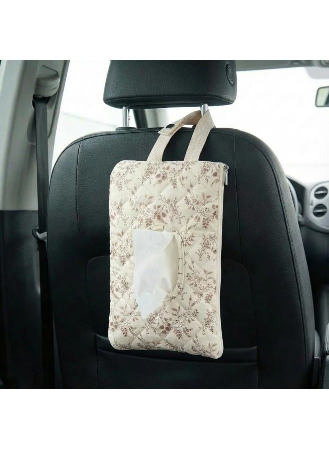 BBIQI Quilted Baby Wipe Holder Floral Diaper Pouch Portable Quilted Wipes Bag for Car, Stroller - Image 4