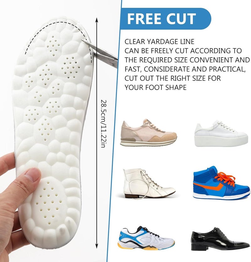 SILENCIO Memory Foam Shoe Insole, Shock Absorption Sports Inserts Anti-Slip Cropable Insoles Arch Support Orthotic Insoles Soft Elastic Insoles for Men Women (EU 40-45) - Image 2