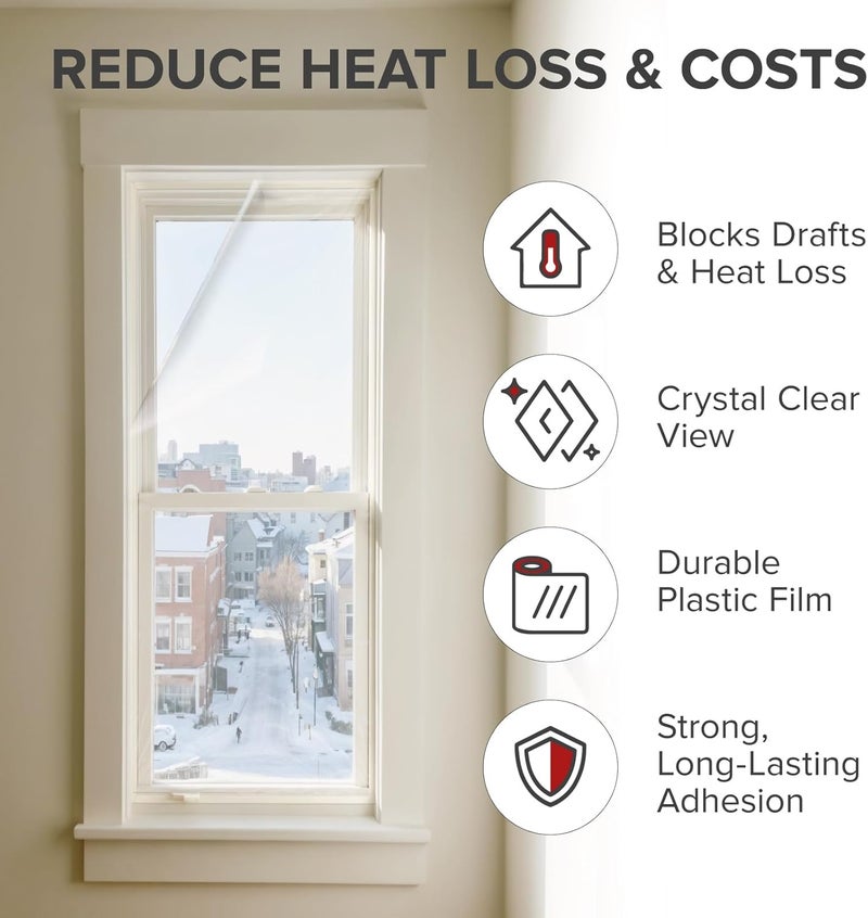 X-Protector Window Insulation for Winter - 9 Pack 42in x 62in - Clear Window Insulation Kit - Perfect Sealer from Cold - Plastic Thermal Cover to Keep The Home Warm! - Image 3
