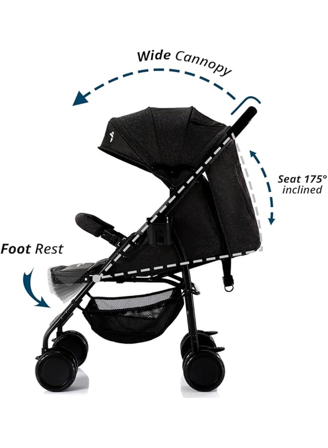 erorex Trip Plus Stroller Wide Cannopy And Seat 5 Point Safety Harness Shock Absorbent System Front Wheel - Image 2