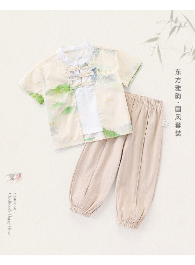 Children's Clothing Boys Baby Summer And Autumn Tang Suit First Birthday Outfit Children's Hanfu Mid-autumn Festival Performance - Image 1