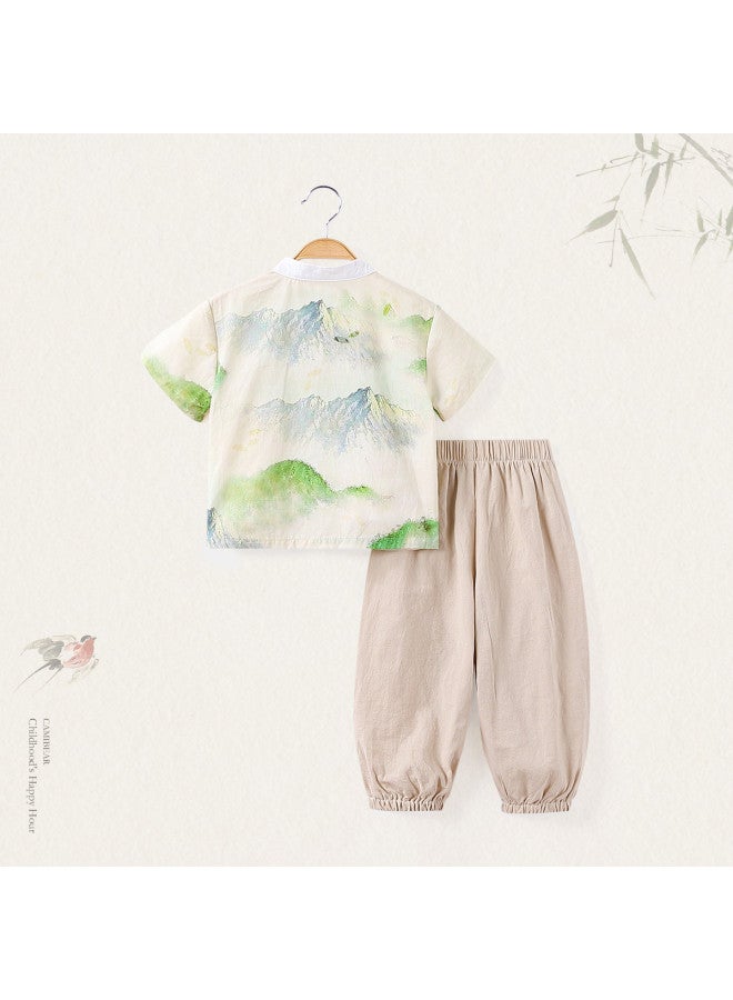 Children's Clothing Boys Baby Summer And Autumn Tang Suit First Birthday Outfit Children's Hanfu Mid-autumn Festival Performance - Image 4