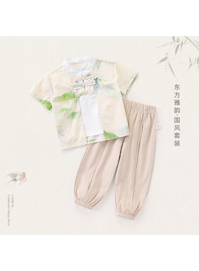 Children's Clothing Boys Baby Summer And Autumn Tang Suit First Birthday Outfit Children's Hanfu Mid-autumn Festival Performance - Image 2