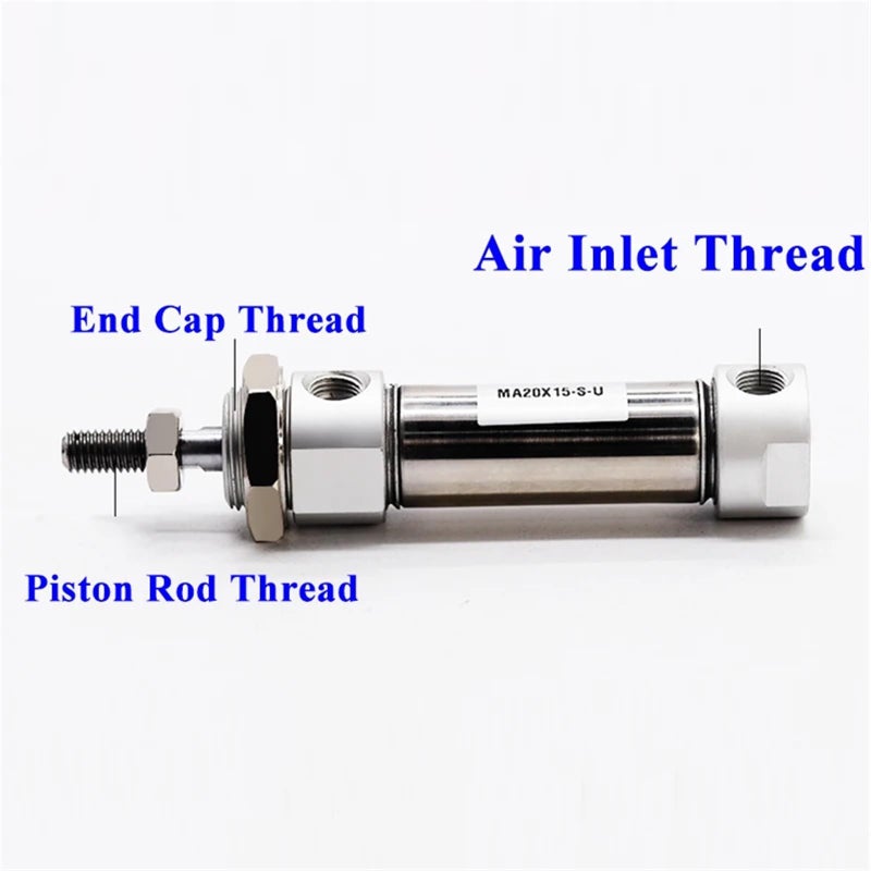 MA25 Bore 25mm Stroke 25mm Round End Stainless Steel Double Acting Mini Pneumatic Air Cylinder - Image 4