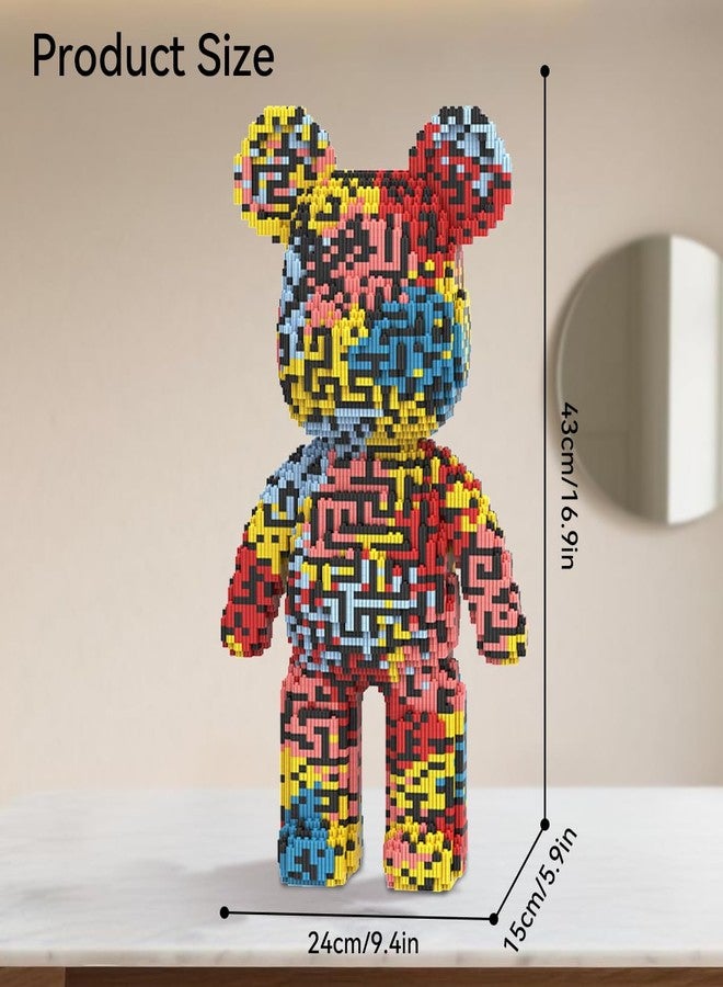 DAHONPA Maze Pattern Bear Micro Building Blocks Set (7250 Pieces), Bear Bricks Set Creative Home & Office Decor, Gift for Adults and Kids - Image 3