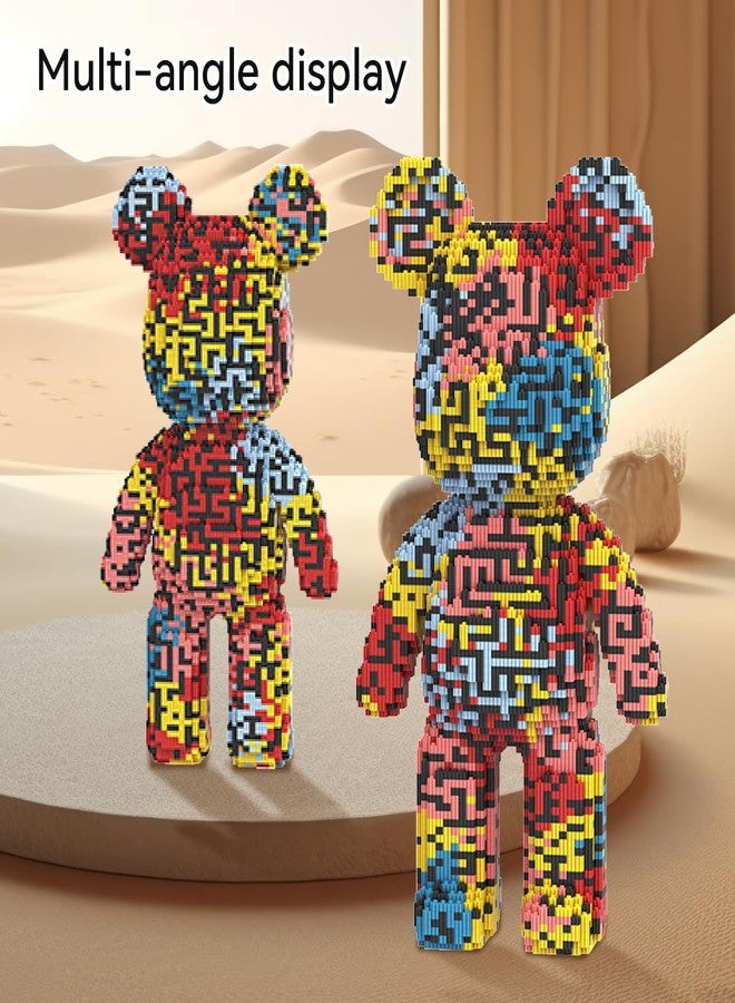 DAHONPA Maze Pattern Bear Micro Building Blocks Set (7250 Pieces), Bear Bricks Set Creative Home & Office Decor, Gift for Adults and Kids - Image 2