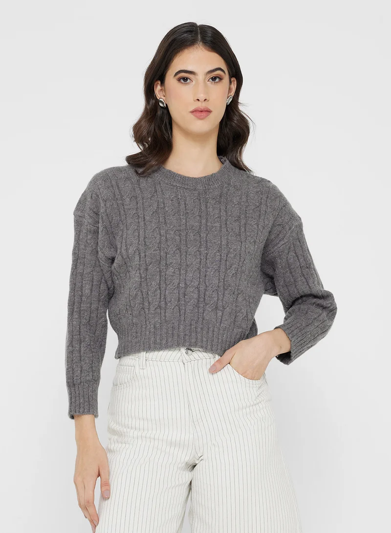 Ginger Chunky Cable Knit Sweater