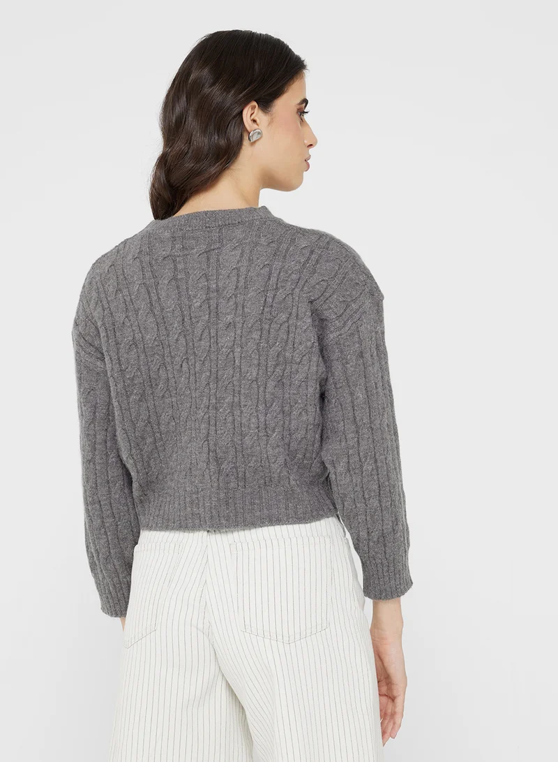 Ginger Chunky Cable Knit Sweater