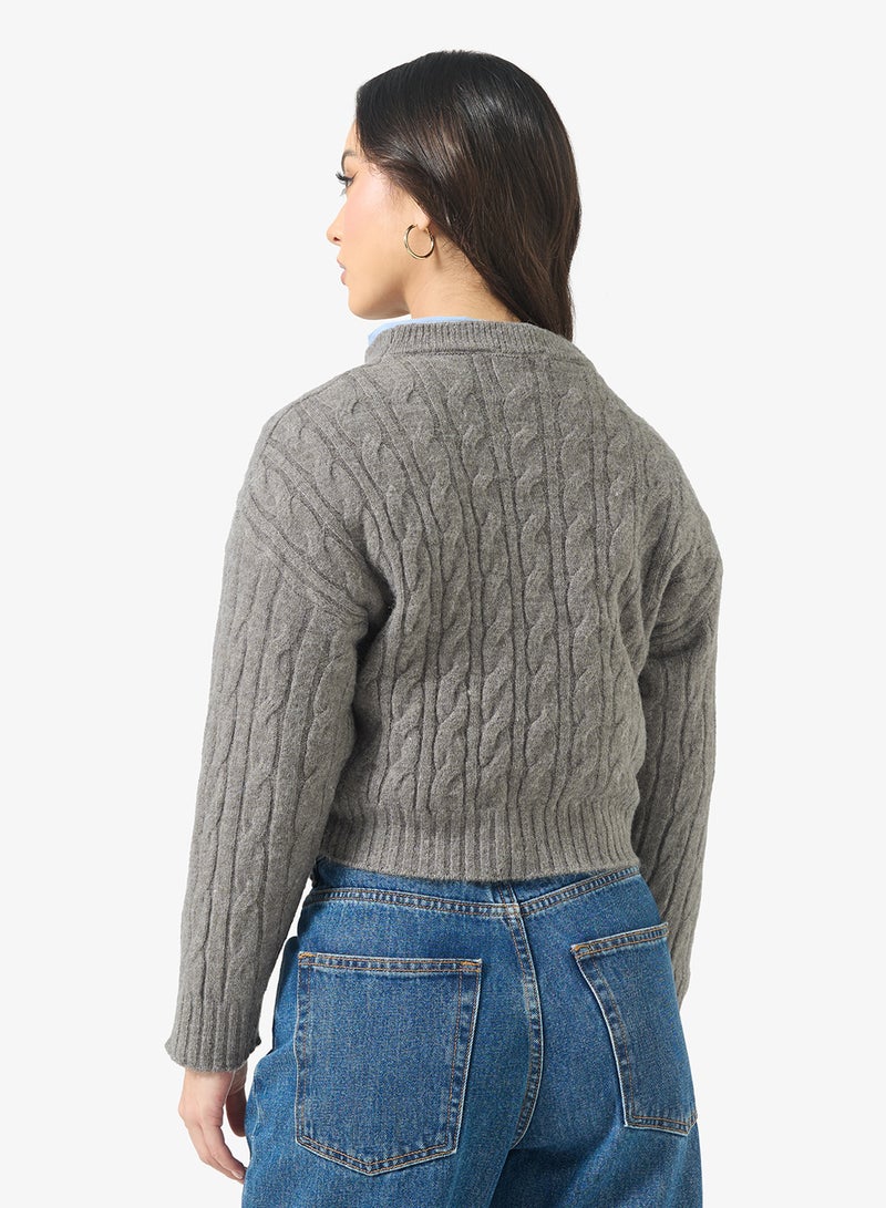 Ginger Chunky Cable Knit Sweater - Image 2