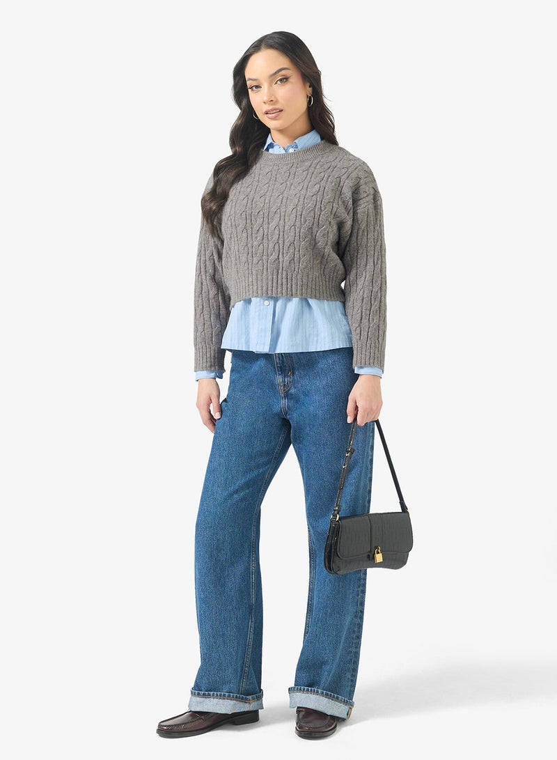 Ginger Chunky Cable Knit Sweater - Image 4