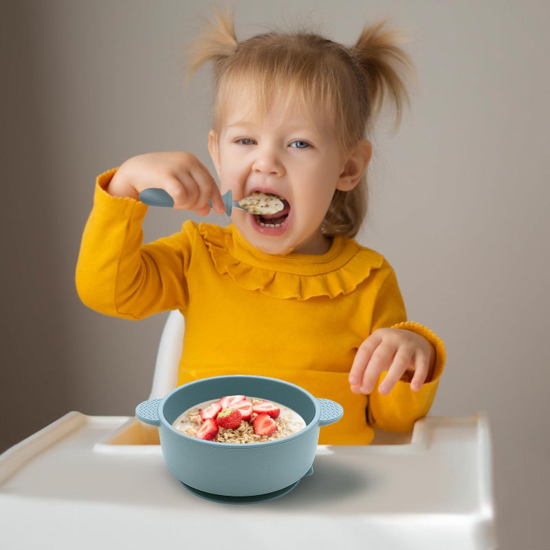 Eascrozn Baby Bowls with Suction, 3 Pack Baby Led Weaning Supplies, Soft Silicone Food Bowl for Babies Kids Toddlers, BPA Free, Microwave and Dishwasher Safe, Multicolor - Image 3
