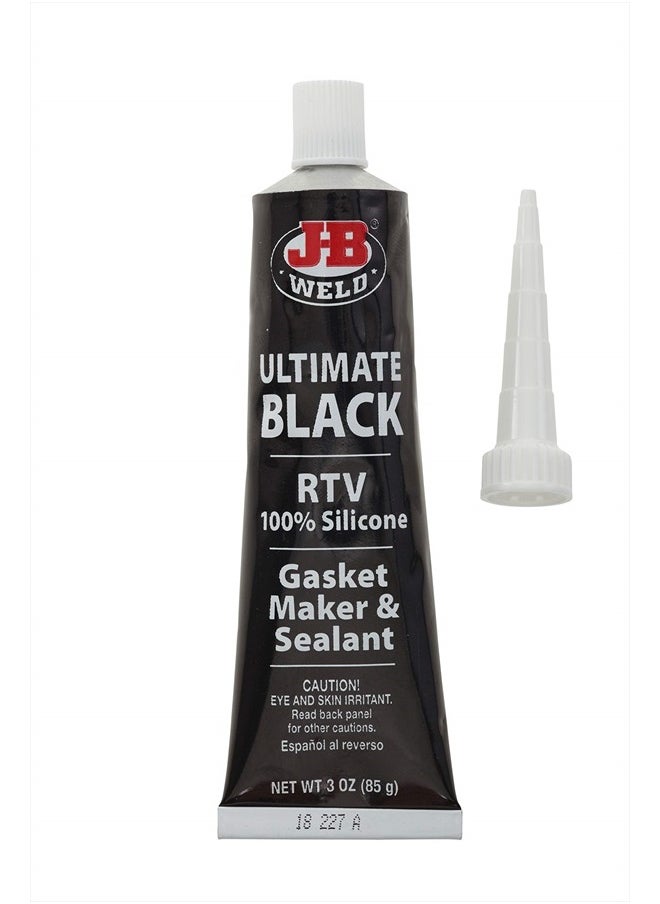 J-B WELD - 32329 Ultimate Black RTV Silicone Gasket Maker and Sealant - 3 oz. - Black - Image 1