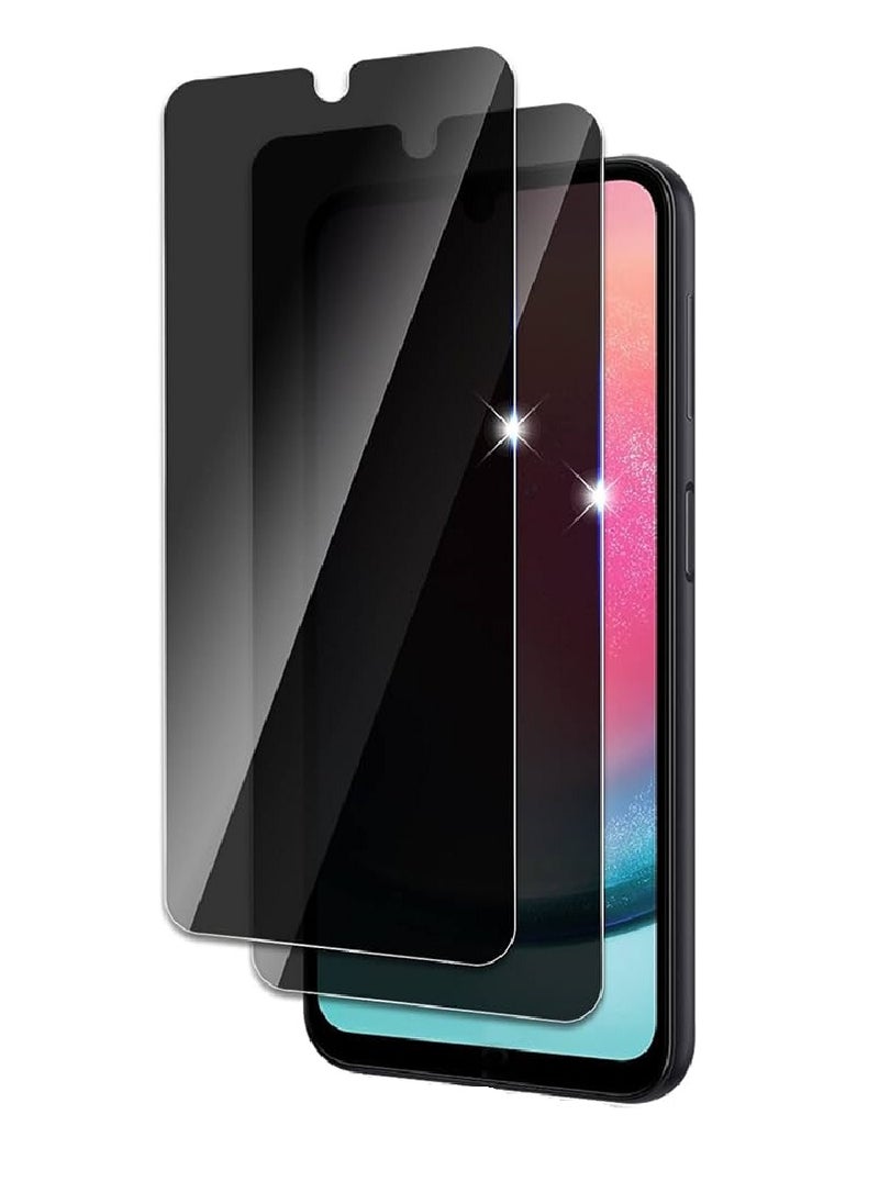 Super 2 Pieces Tempered Glass Screen Protector Anti-Spy Privacy Designed For Samsung Galaxy A24 Full Screen Coverage And Bubble Free - Image 1